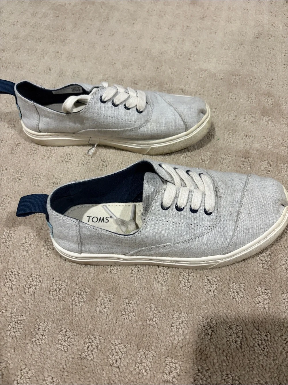 Toms Kids Light Cordones Cupsole in Drizzle Grey Chambray Sneaker